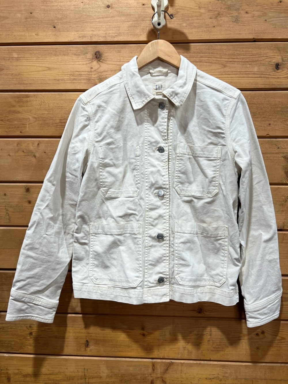 Gap Cream Denim Barn Jacket Women’s Small Workwear Utility